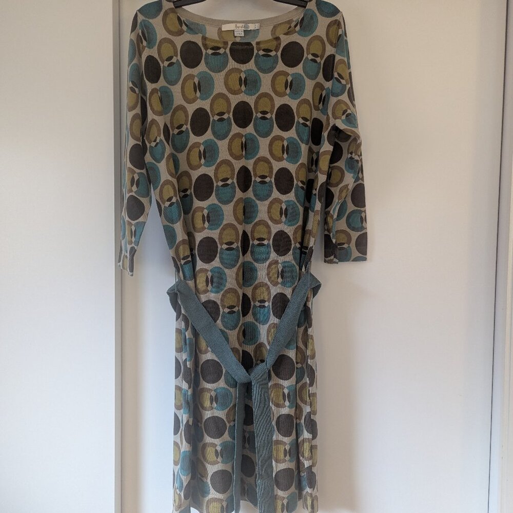Boden Blue and Brown Patterned Dress